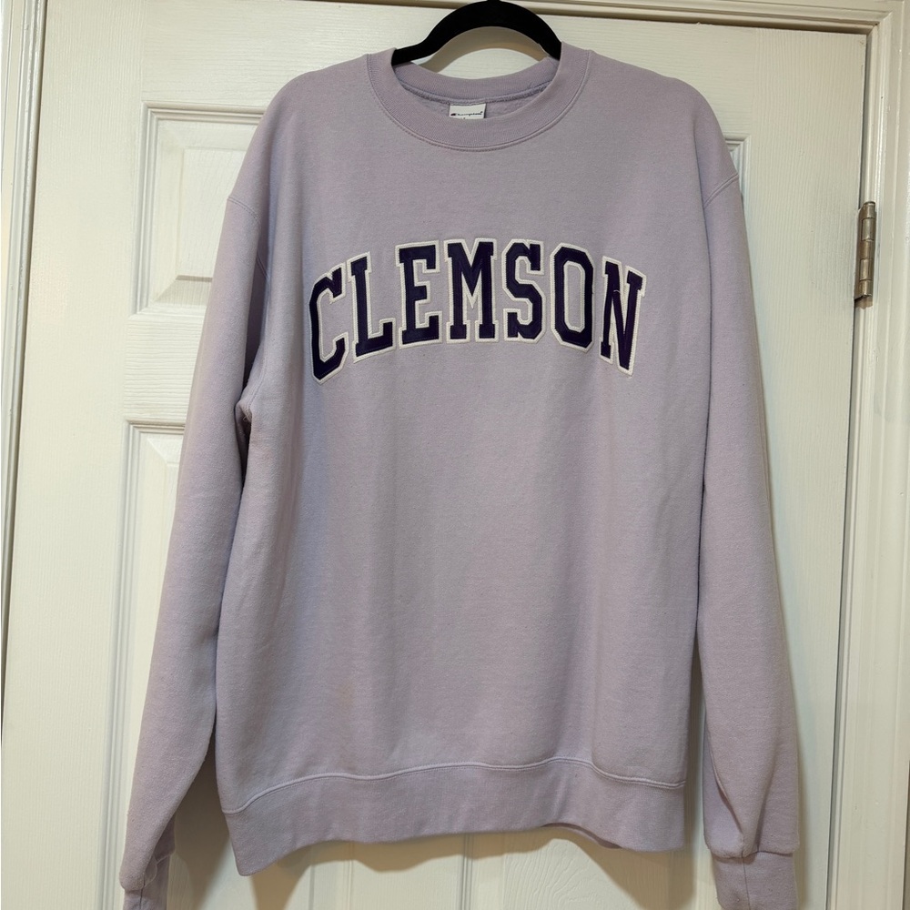 WOMEN’S CLEMSON CHAMPION LAVENDER SWEATSHIRT - L